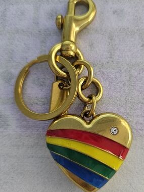 Coach Gold Heart Rainbow Bag Charm